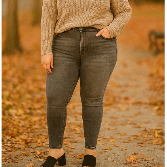 Judy Blue Gray Skinny Jeans High Rise Stretch Denim Plus Size 20W Minimalist Y2K - Picture 1 of 9